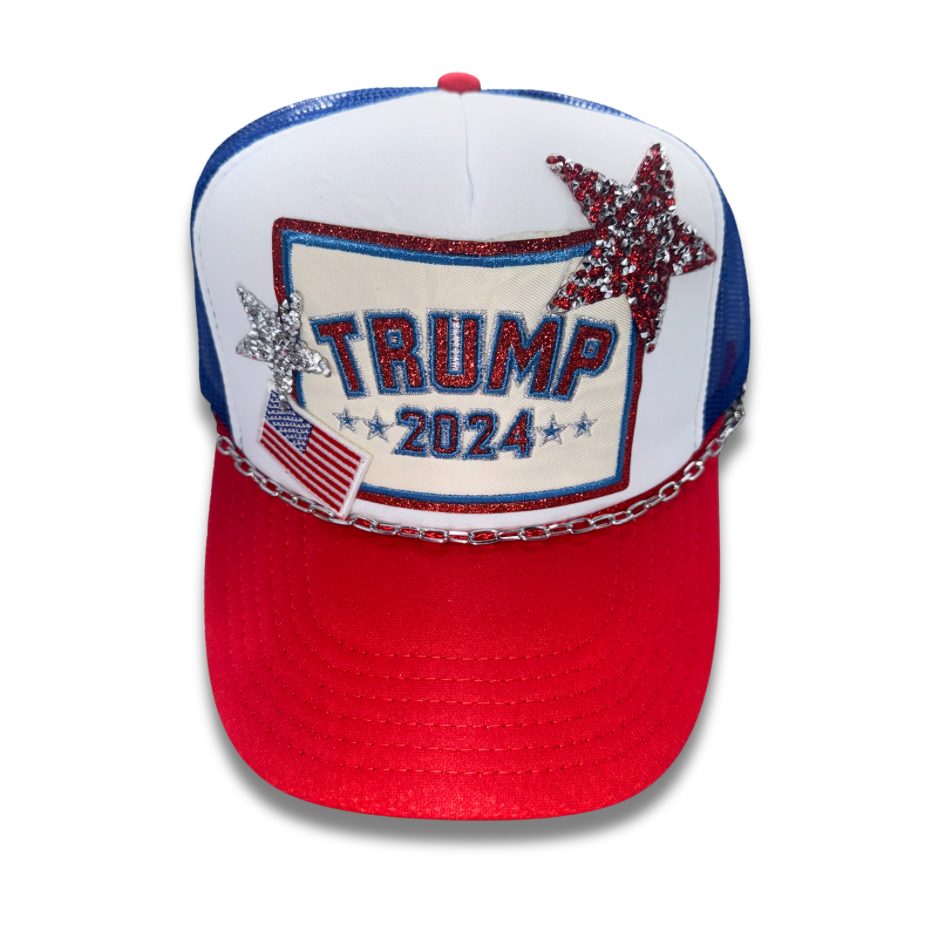 Trump 2024 Campaign Trucker Hat With Chain
