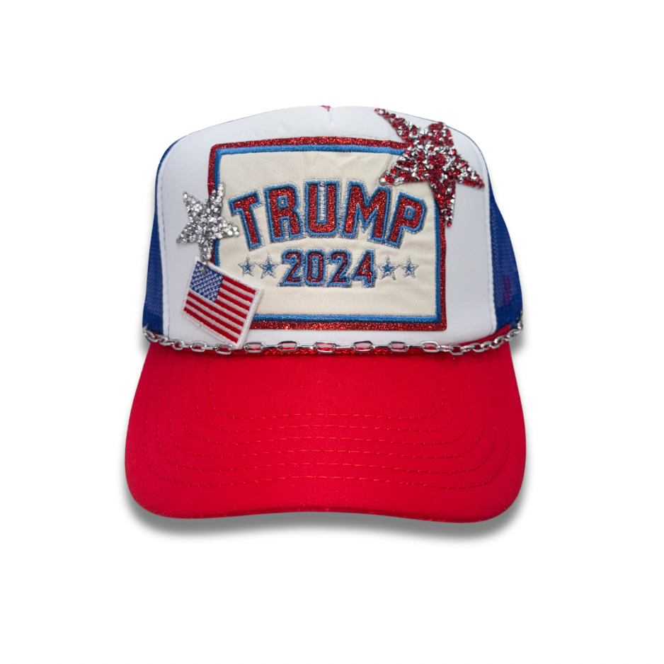 Trump 2024 Campaign Trucker Hat With Chain