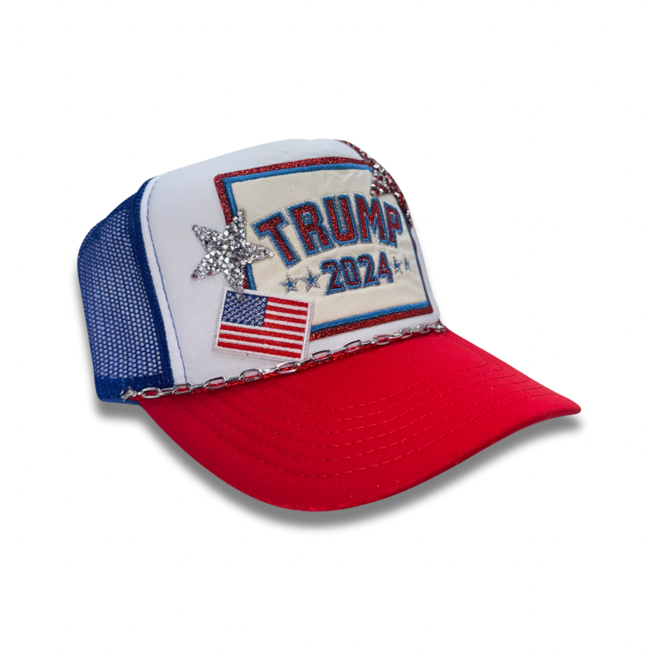Trump 2024 Campaign Trucker Hat With Chain