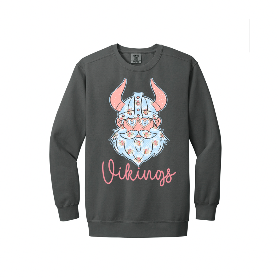 Vikings Floral Comfort Colors Heavy Sweatshirt