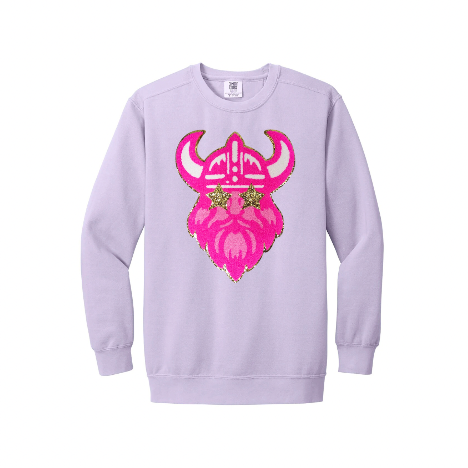 Viking Head Chenille Comfort Colors Heavy Sweatshirt