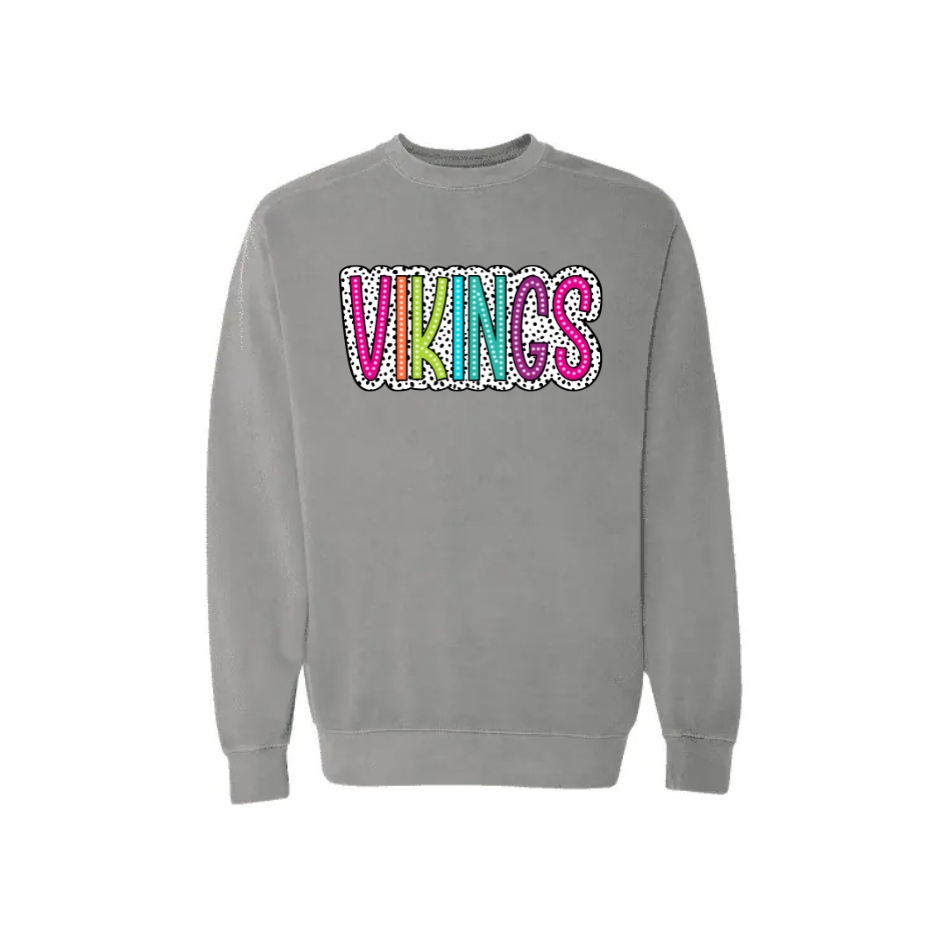 Vikings Polka Dot Comfort Colors Heavy Sweatshirt