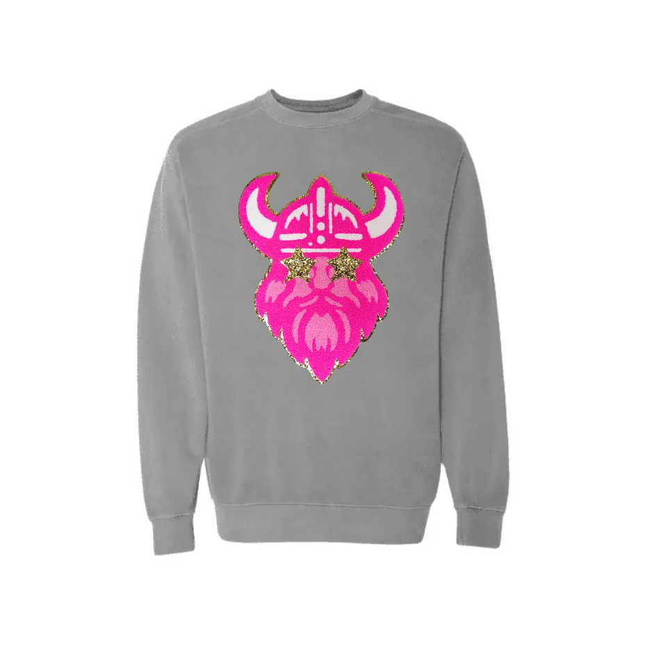 Viking Head Chenille Comfort Colors Heavy Sweatshirt